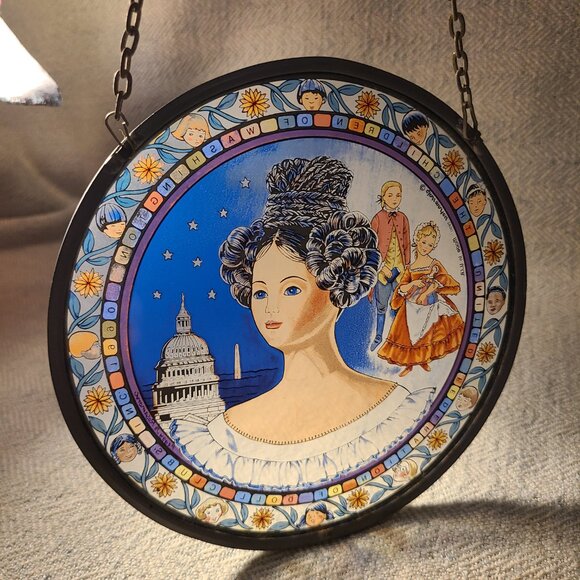 1990 Glassmasters Children of Washington United Federation of Doll Suncatcher - Picture 2 of 7